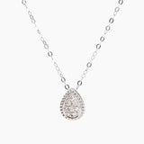 18K White Gold Diamond Teardrop Necklace