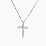 18K White Gold Radiant Faith Cross Necklace