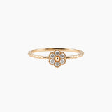 18K Yellow Gold Floral Diamond Accent Ring