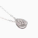 18K White Gold Diamond Teardrop Necklace