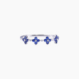 18K White Gold Sapphire Blossom Ring