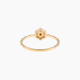 18K Yellow Gold Floral Diamond Accent Ring