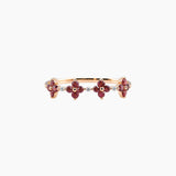 18k Yellow Gold Diamond and Ruby Floral Ring