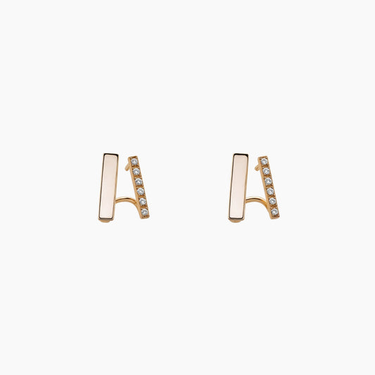 18K Rose Gold Harmony Bar Earrings