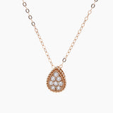 18K Rose Gold Diamond Teardrop Necklace