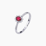 18K White Gold Crimson Radiance Ruby Diamond Ring