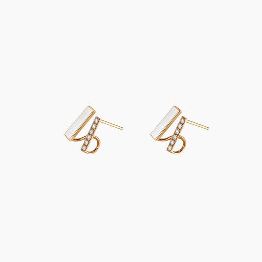 18K Rose Gold Harmony Bar Earrings