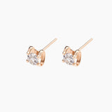 18K Rose Gold Radiant Diamond Stud Earrings