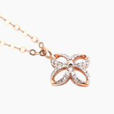 18K Rose Gold Diamond Petal Necklace