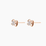 18K Rose Gold Radiant Diamond Stud Earrings