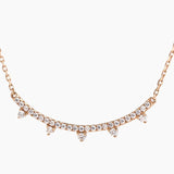 18K Rose Gold Crescent Sparkle Necklace