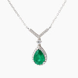 18K White Gold Emerald Elegance Diamond Necklace
