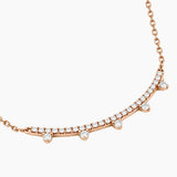 18K Rose Gold Crescent Sparkle Necklace