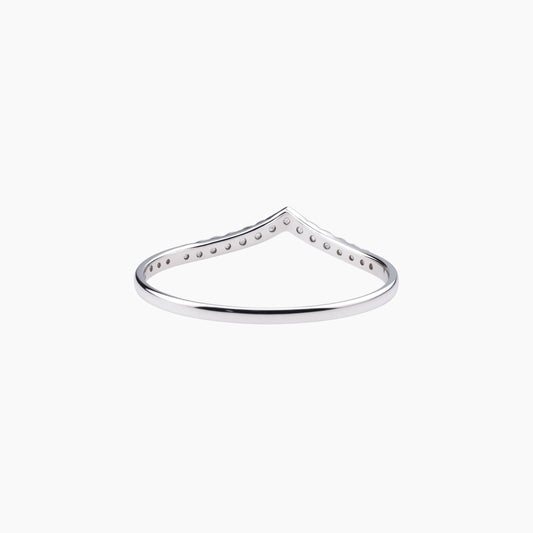18K White Gold Charming Arc Ring