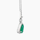 18K White Gold Emerald Elegance Diamond Necklace