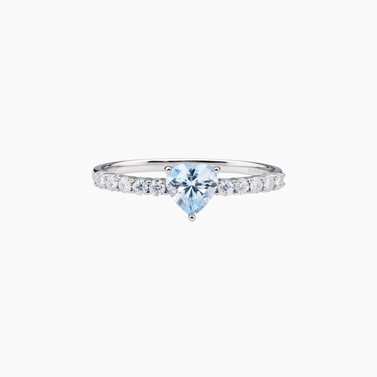 18K White Gold Ocean's Heart Aquamarine Ring
