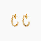 18K Yellow Gold Golden Glow Bubble Hoop Earrings