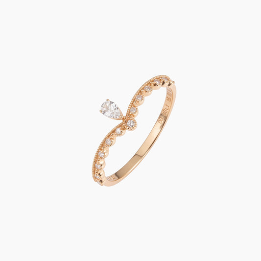 18K Rose Gold Radiant Romance Diamond Ring