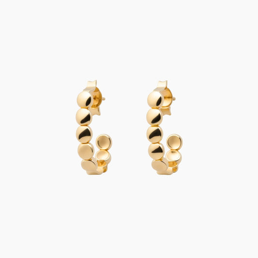 18K Yellow Gold Golden Glow Bubble Hoop Earrings