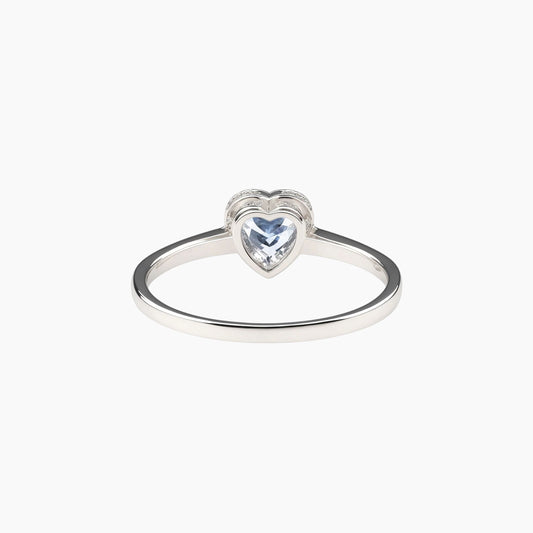 18K White Gold Ocean's Heart Aquamarine Ring