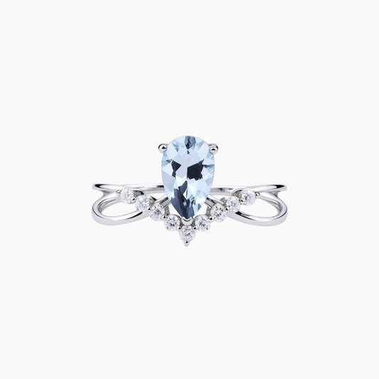 18K White Gold Elysian Aquamarine Elegance Ring