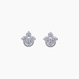 18K White Gold Radiant Diamond Stud Earrings