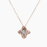18K Rose Gold Floral Star Rose Gold Pendant