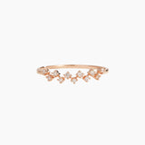 18K Rose Gold Cascade Diamond Ring