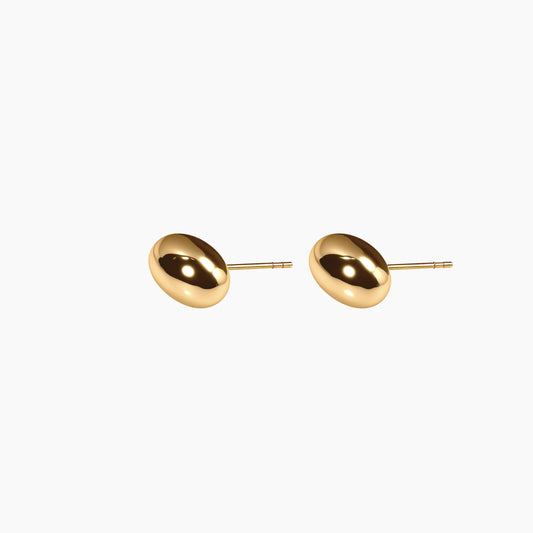 18K Yellow Gold Sleek Gold Dome Earrings