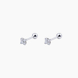 18K White Gold Radiant Diamond Stud Earrings