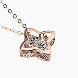 18K Rose Gold Floral Star Rose Gold Pendant