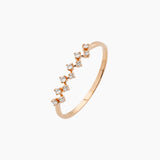 18K Rose Gold Cascade Diamond Ring