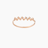 18K Rose Gold Cascade Diamond Ring