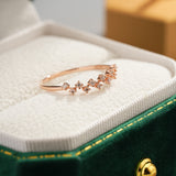 18K Rose Gold Cascade Diamond Ring