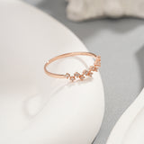 18K Rose Gold Cascade Diamond Ring