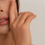 18K Rose Gold Cascade Diamond Ring