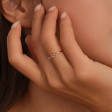 18K Rose Gold Cascade Diamond Ring